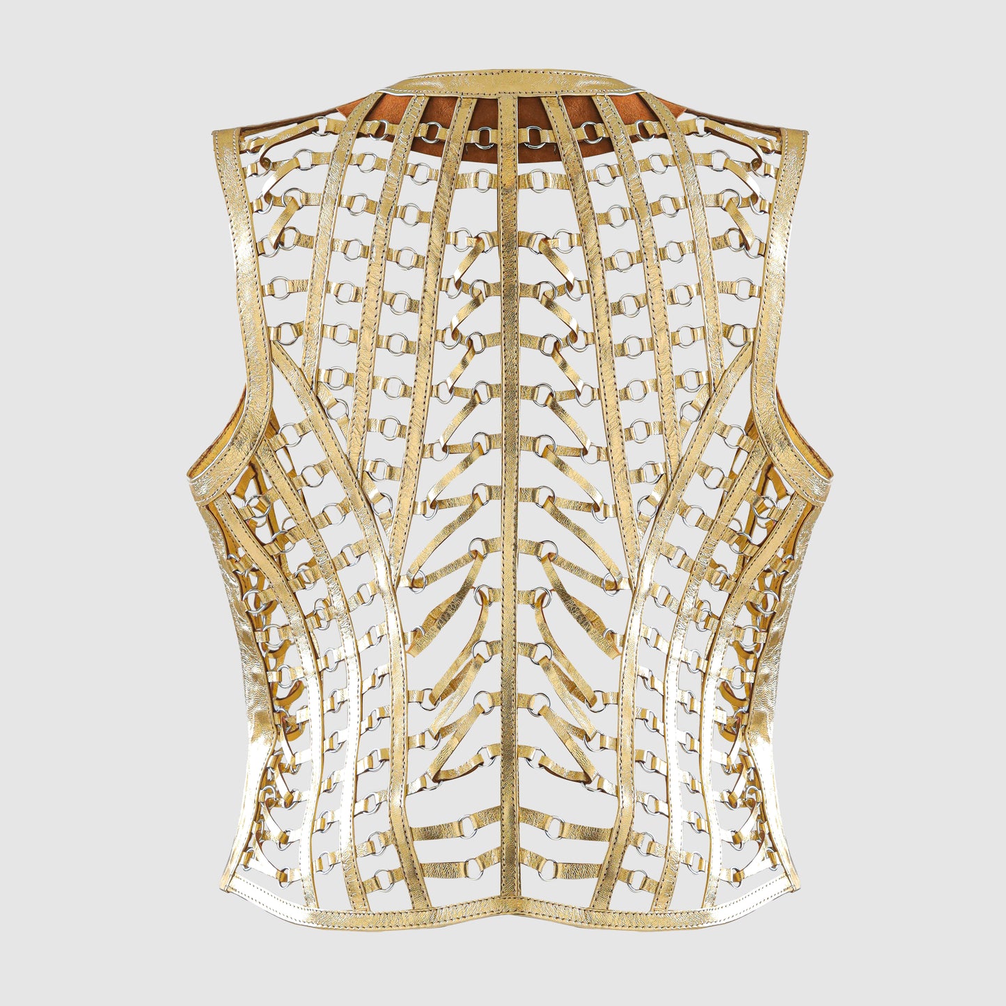 Phoneix Leather Vest Gold