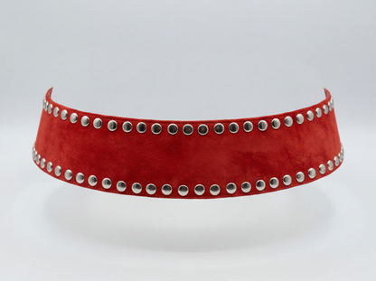 Liam Suede Belt Red