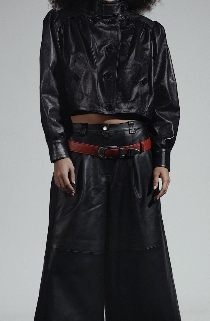 Lennox Leather Jacket Glossy Black