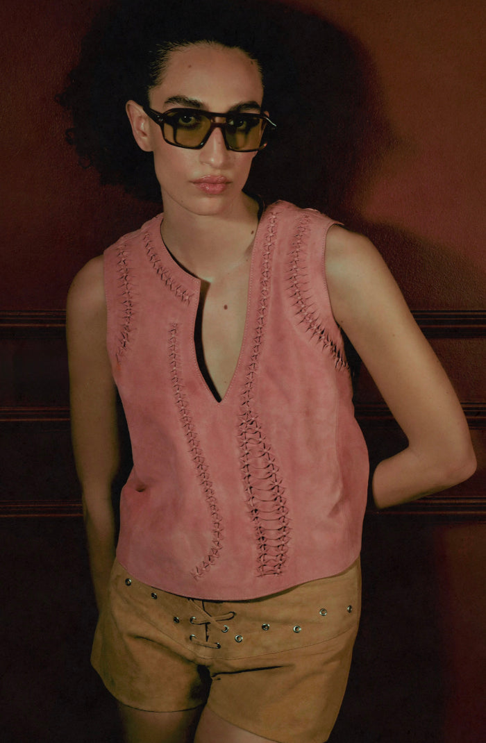 Willow Suede Top Pink