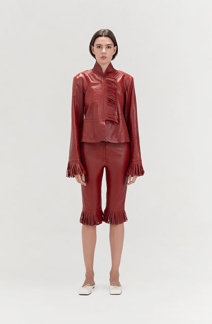 Ellie Leather Jacket Red