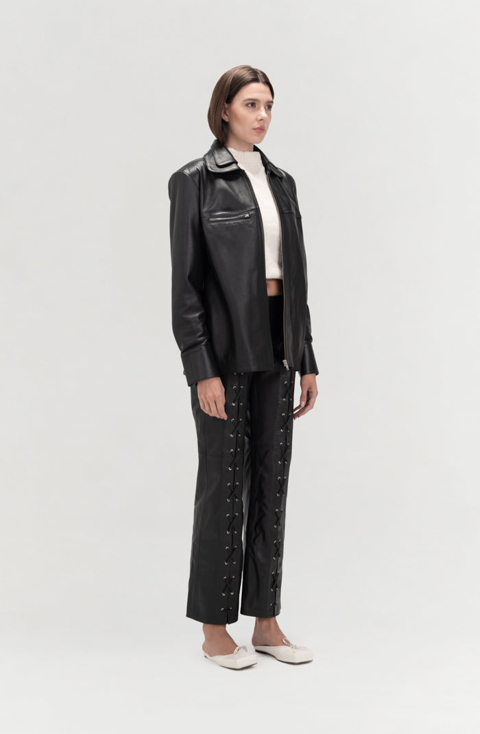 Adrian Leather Pants Black