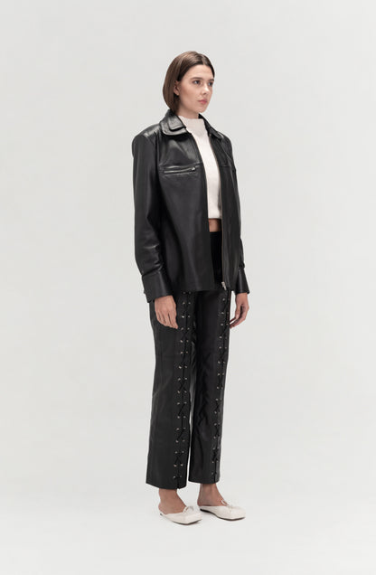 Adrian Leather Pants Black