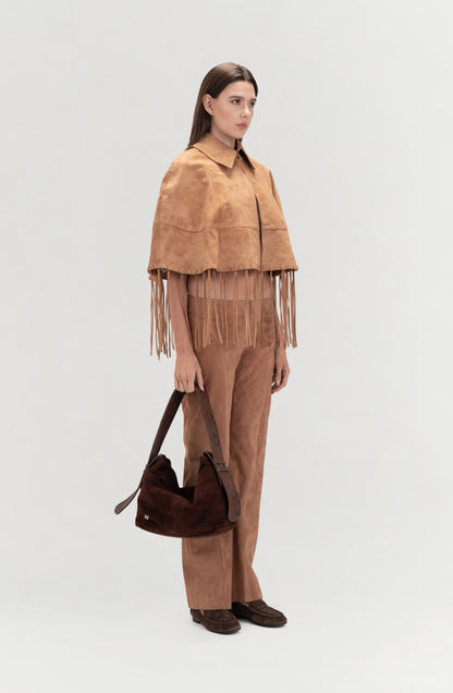 Ella Suede Cape Beige
