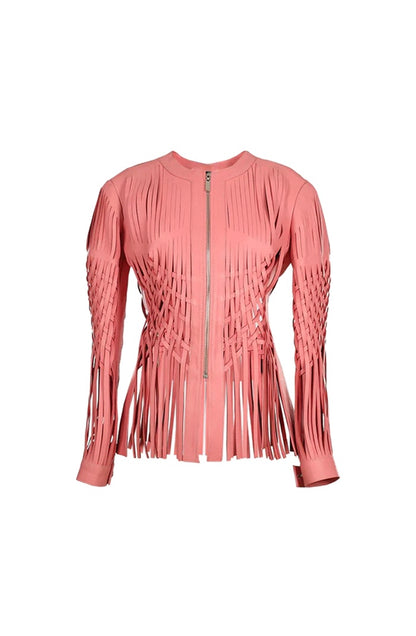 Attalea Leather Jacket Blush Pink