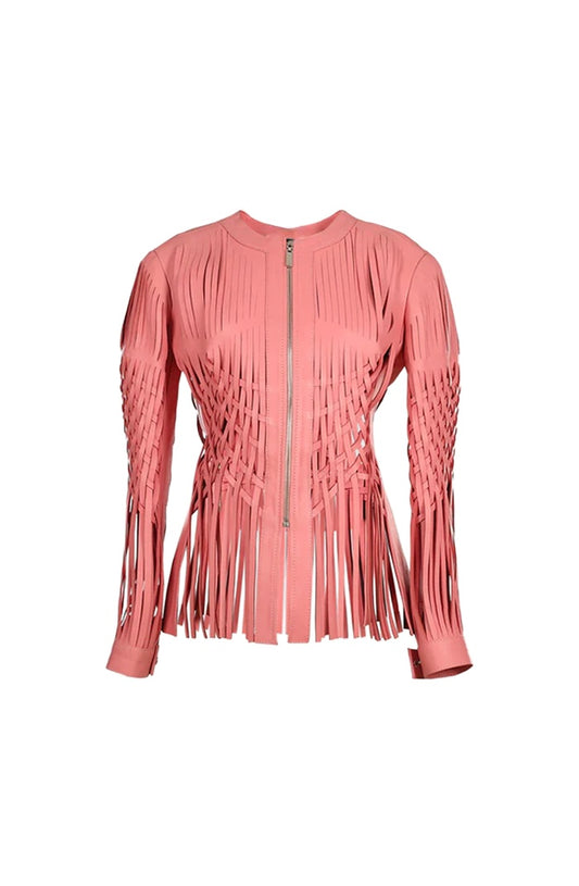 Attalea Leather Jacket Blush Pink