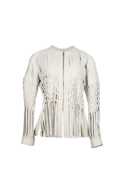 Attalea Leather Jacket White