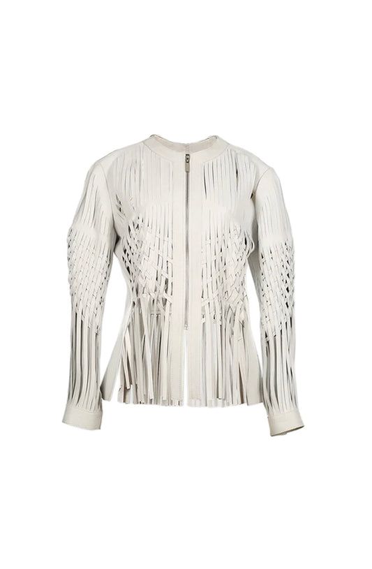 Attalea Leather Jacket White
