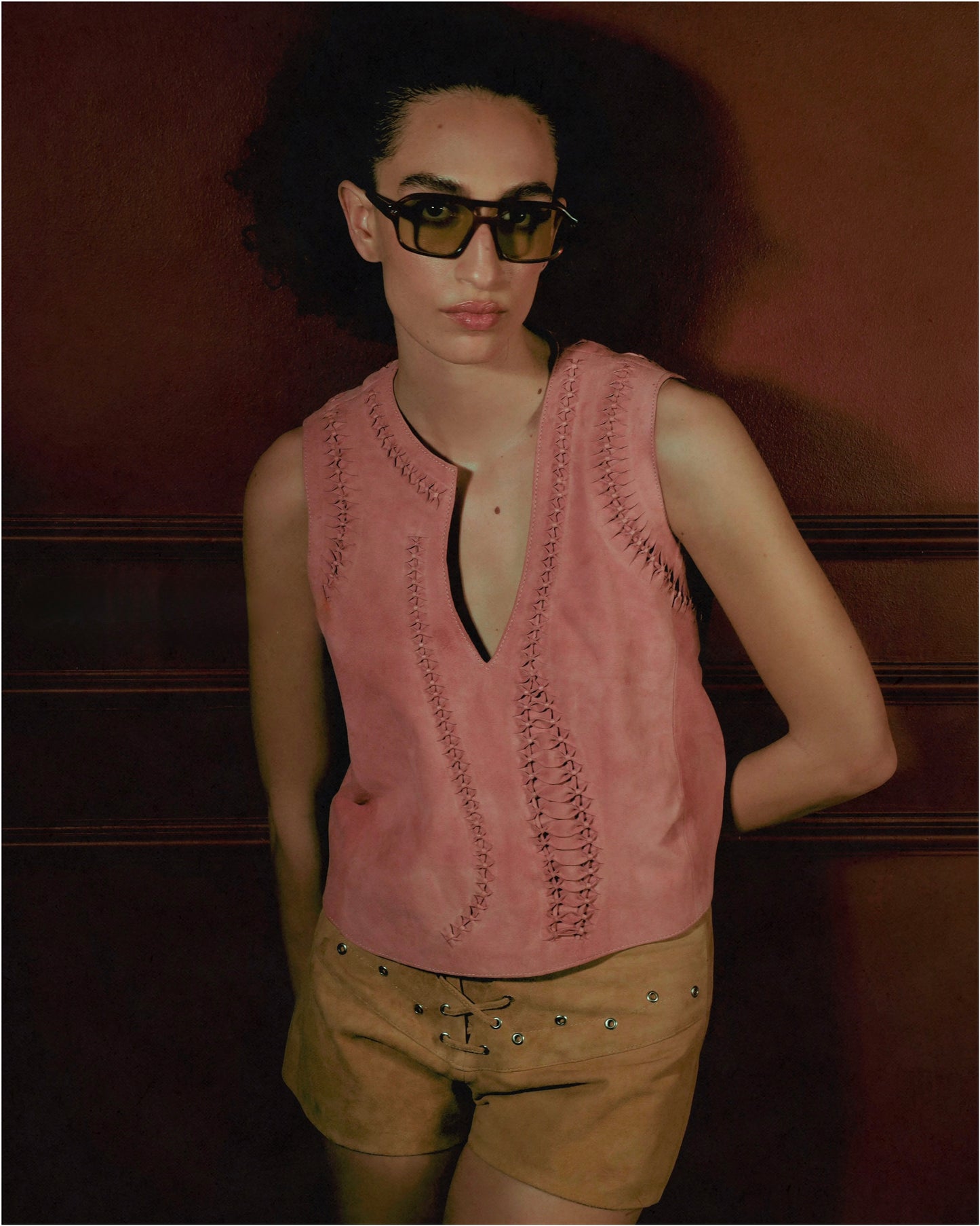 Willow Suede Top Pink