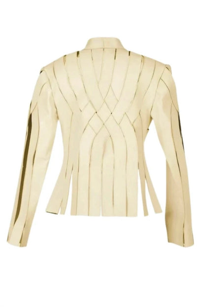 Brianna Leather Jacket Butter Yellow