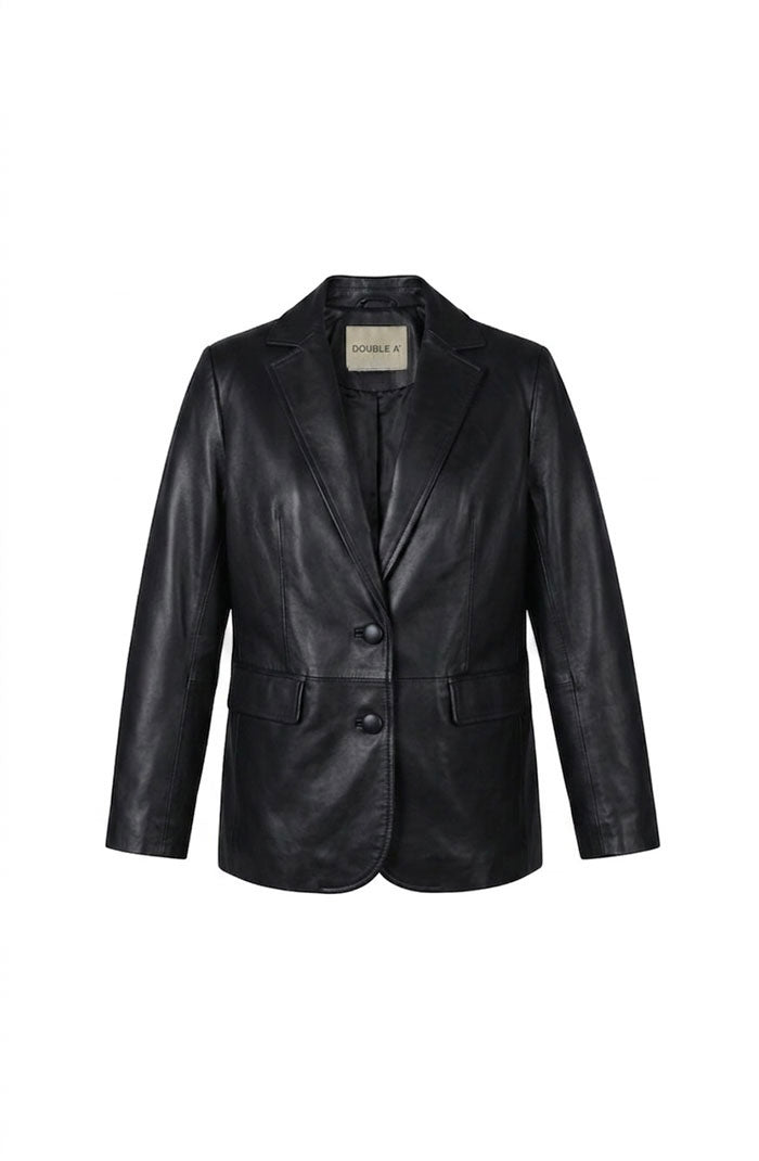 Polaris Leather Blazer Black