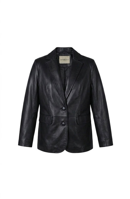 Polaris Leather Blazer Black