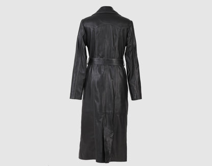 Zinnia Leather Coat Black