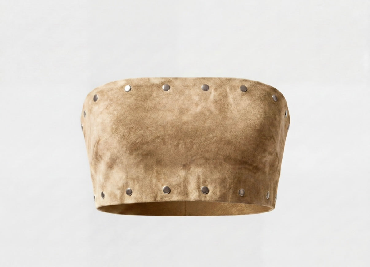 Amelia Suede Top Tan