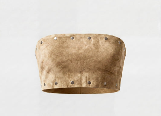 Amelia Suede Top Tan