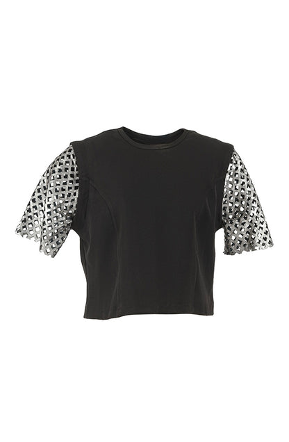 Mia Top Black x Washed Silver