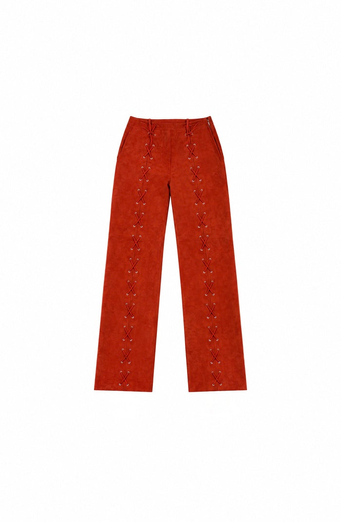 Adrian Suede Pants Red