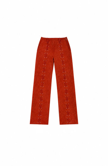 Adrian Suede Pants Red