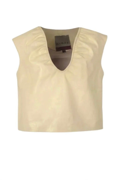 Fiona Leather Top Butter Yellow