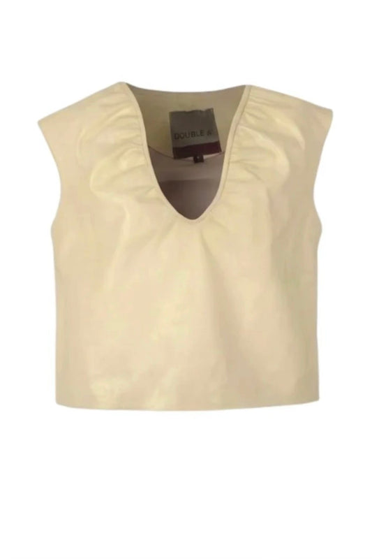Fiona Leather Top Butter Yellow