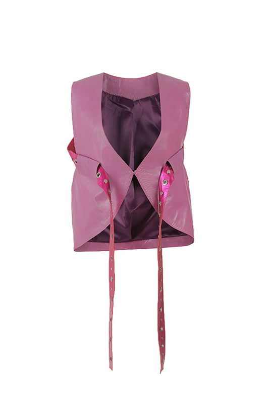 Quinn Leather Vest Purple