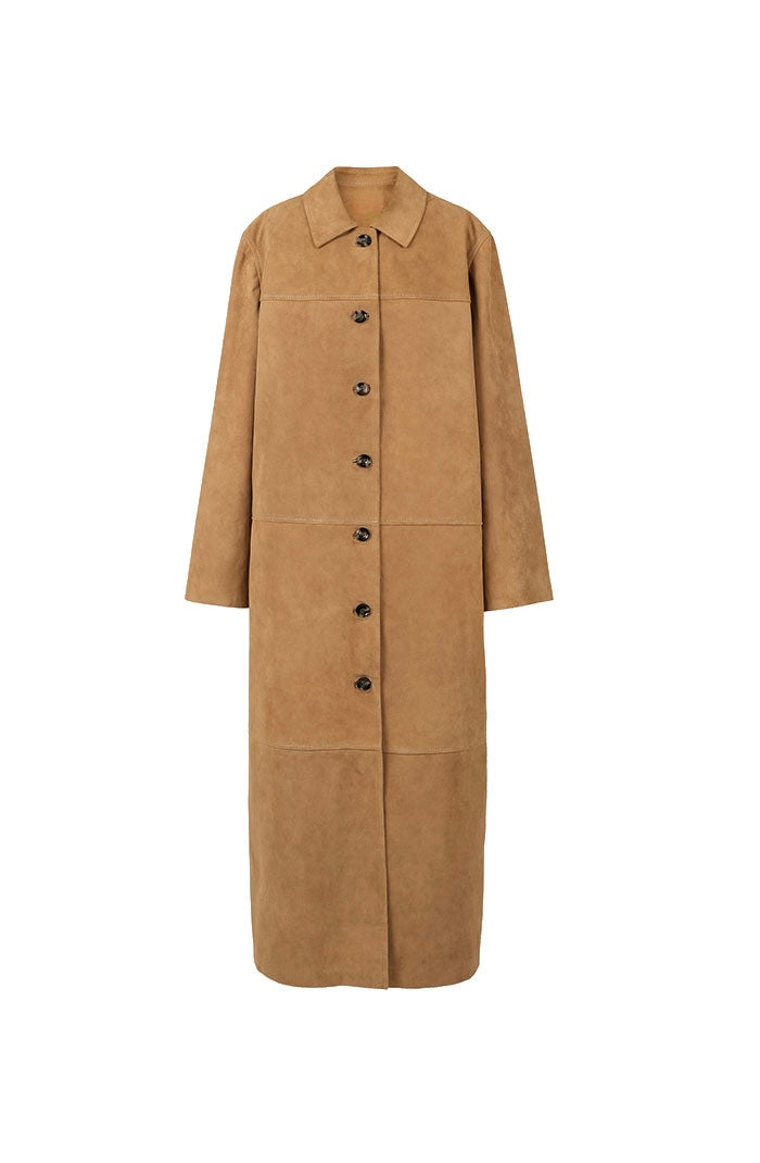 Gemma Suede Coat  Beige