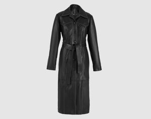 Zinnia Leather Coat Black