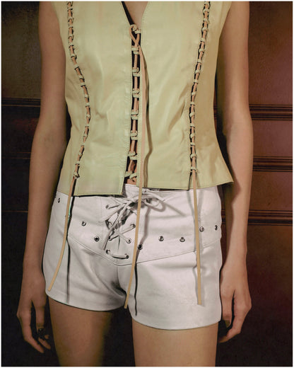 Jade Leather Top Butter Yellow
