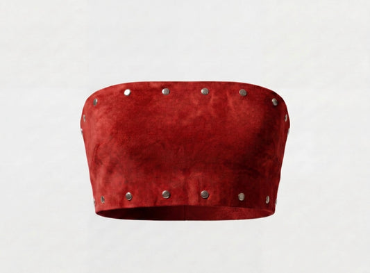 Amelia Suede Top Red