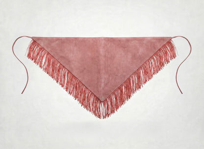 Fringes Suede Bandana Pink