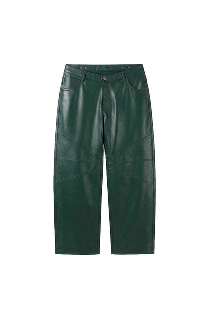 Gabriel Leather Pants Olive