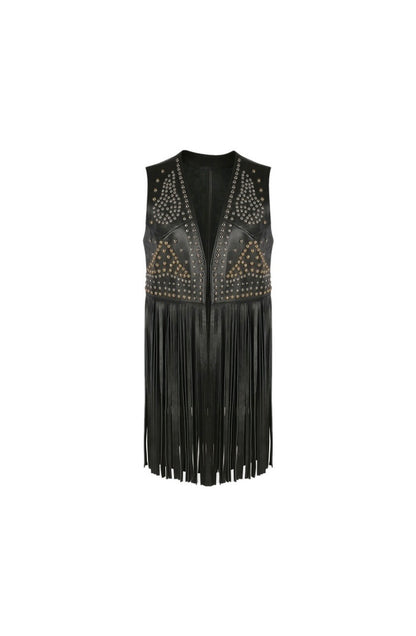 Clair De Lune Leather Vest Black
