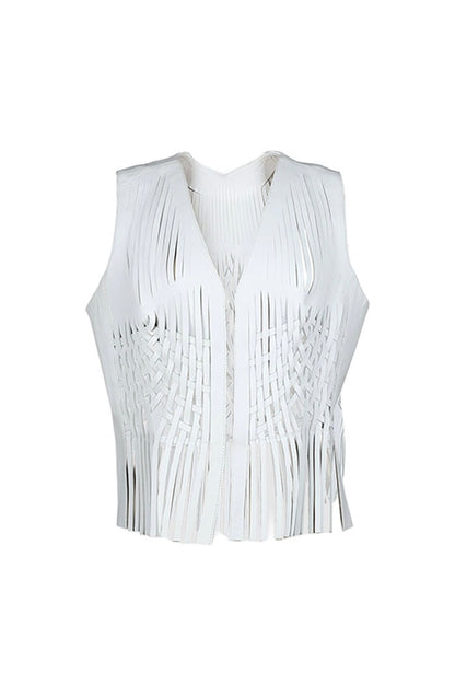 Attalea Leather Vest White