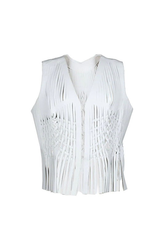 Attalea Leather Vest White