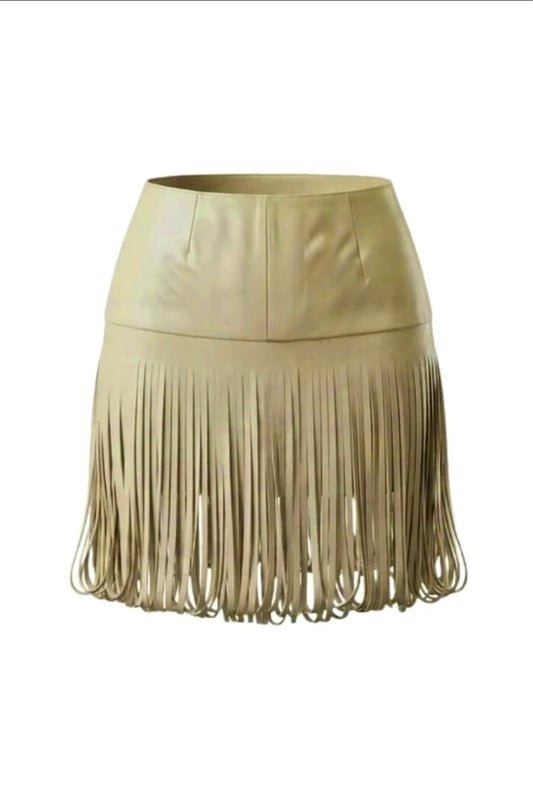 Ellie Leather Skirt Butter Yellow