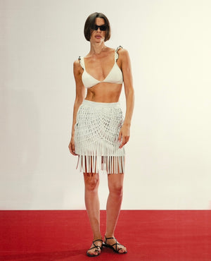 Attalea Leather Skirt White