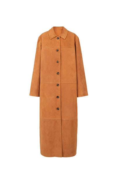 Gemma Suede Coat  Beige