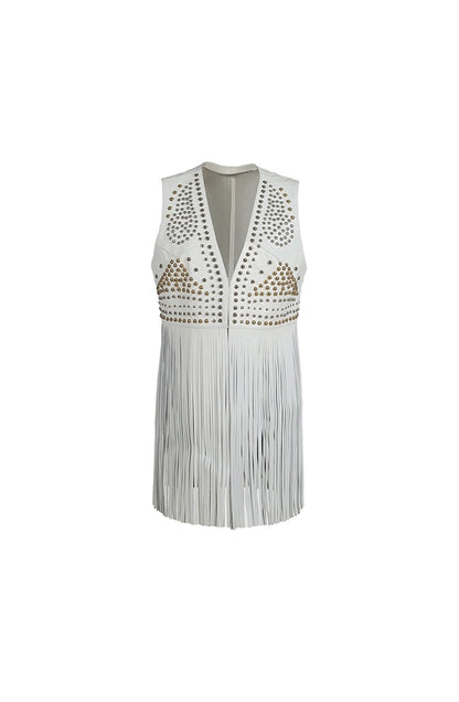 Clair De Lune Leather Vest White
