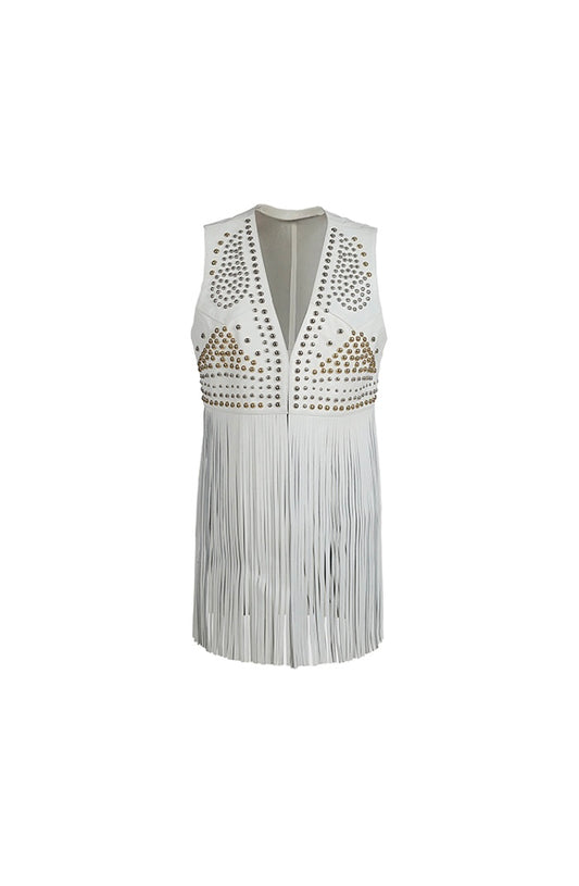 Clair De Lune Leather Vest White
