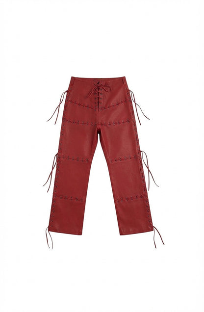 Phoebe Leather Pants Red