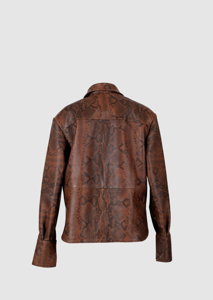 Liana Leather Shirt Snake Print