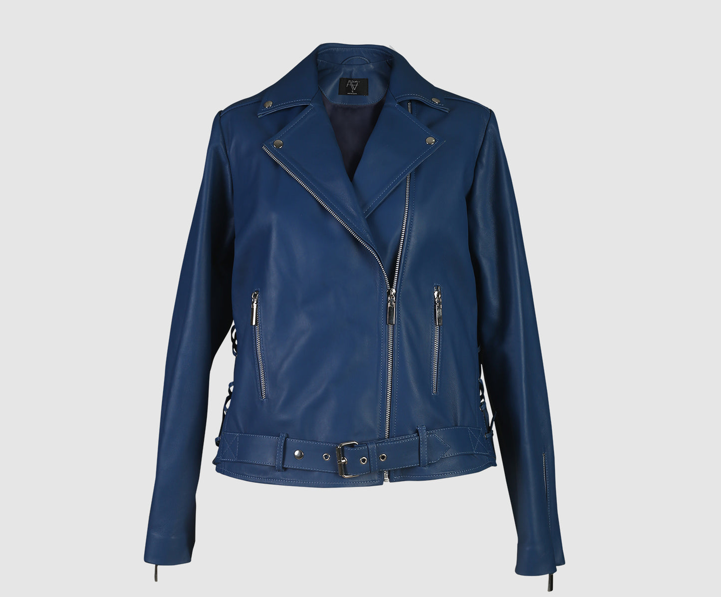 Gaia Leather Jacket Navy Blue