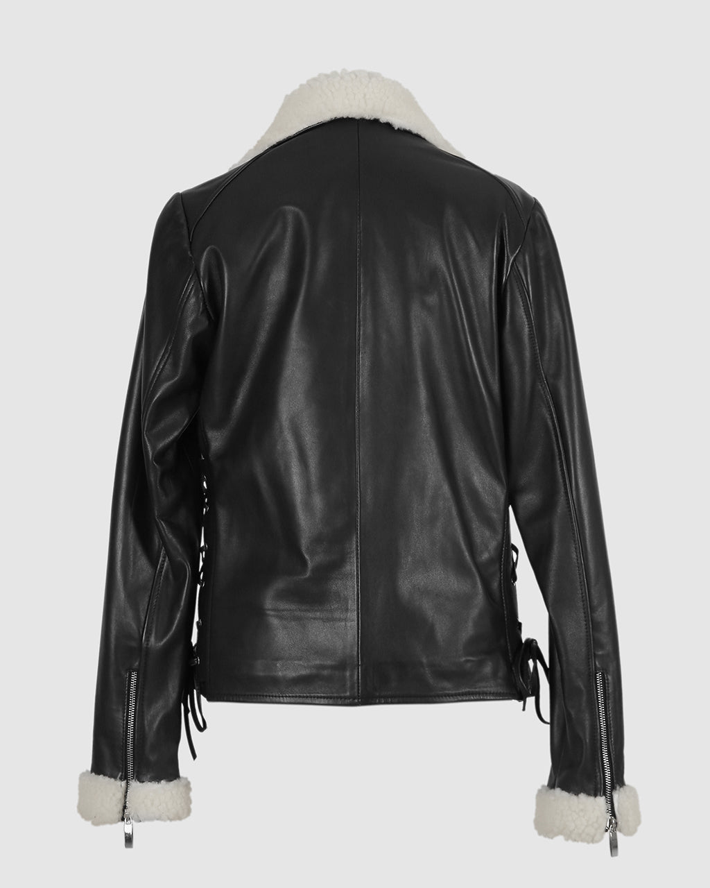 Gaia Shearling Leather Jacket Black