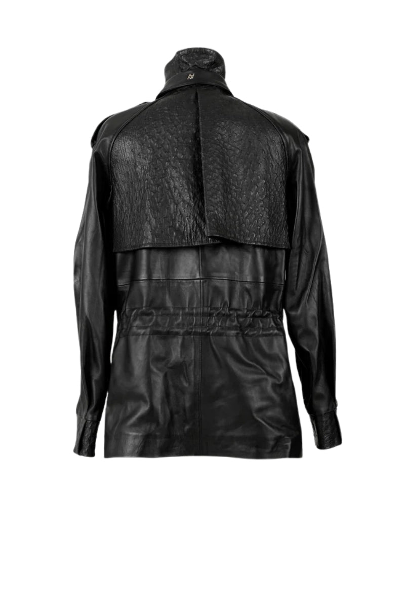 Gavin Leather Jacket Ostrich Black – Limited Edition