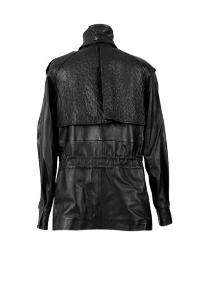 Gavin Leather Jacket Ostrich Black – Limited Edition