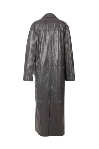 Gemma Leather Coat Pewter