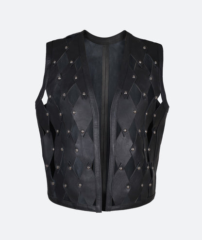 Gemma Leather Vest Black
