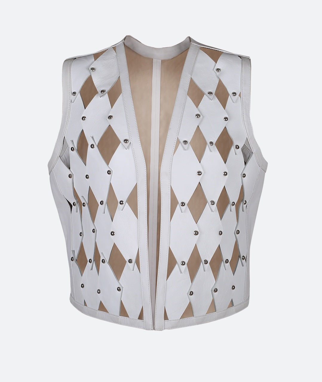 Gemma Leather Vest White