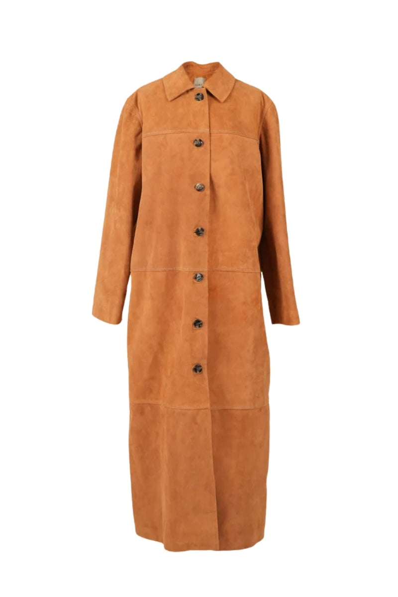 Gemma Suede Coat  Beige
