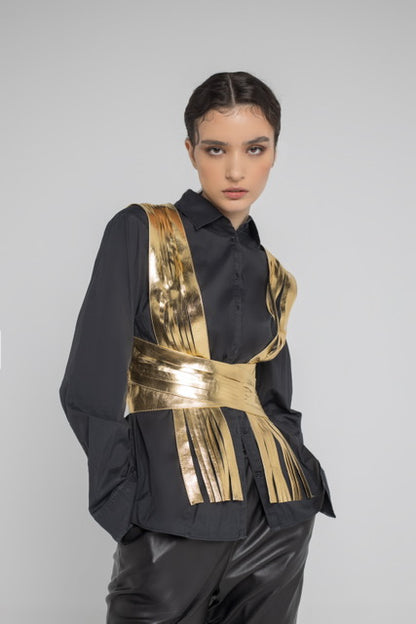 Ayla Leather Belt Gold